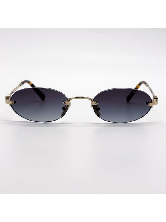 New Miu Miu MU A54S Sunglasses Oval Gray Gold MUA54S ZVN5D1 main image 10